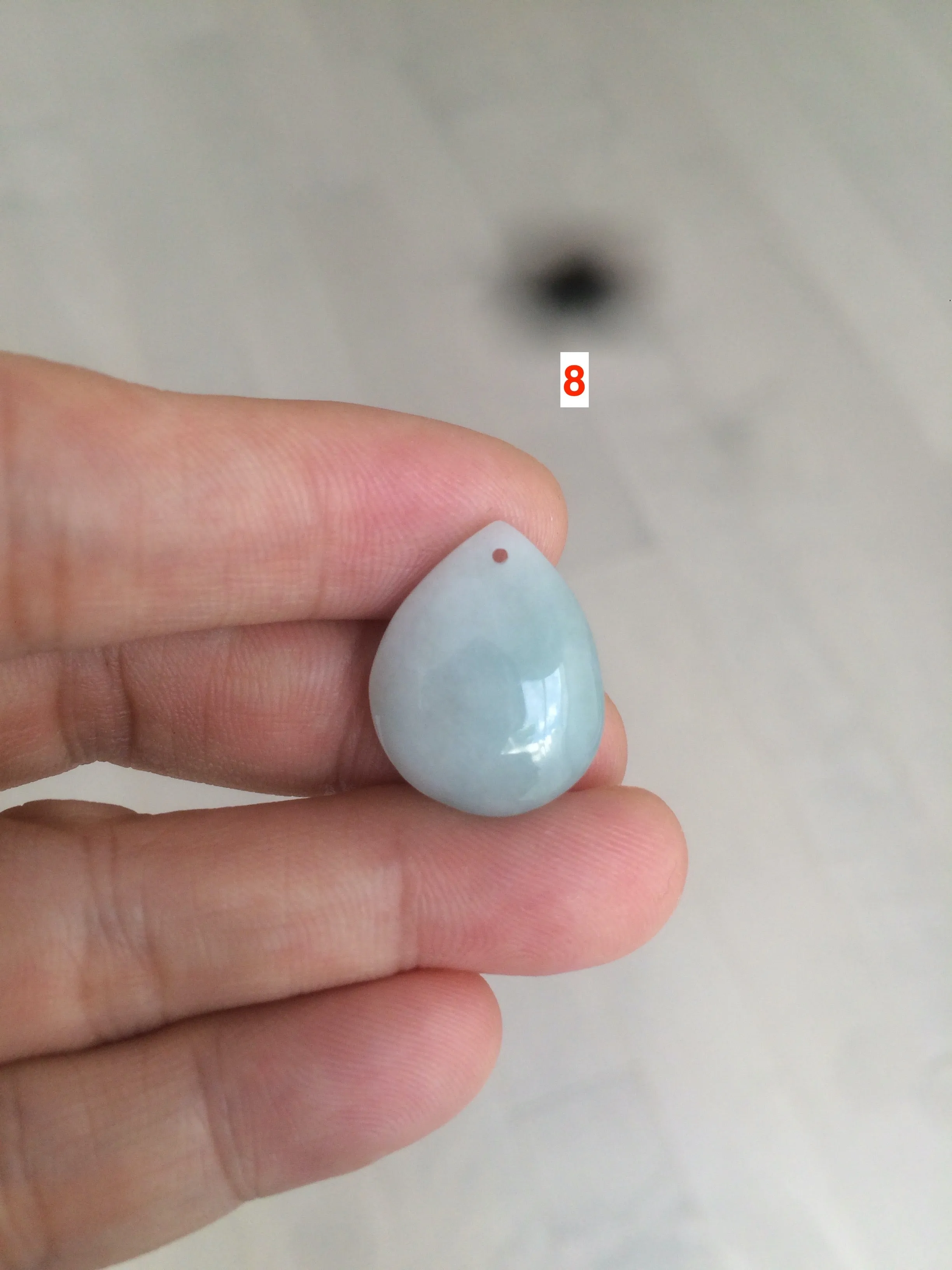 100% natural icy watery green blue white type A jadeite jade water drop pendant necklace group E52