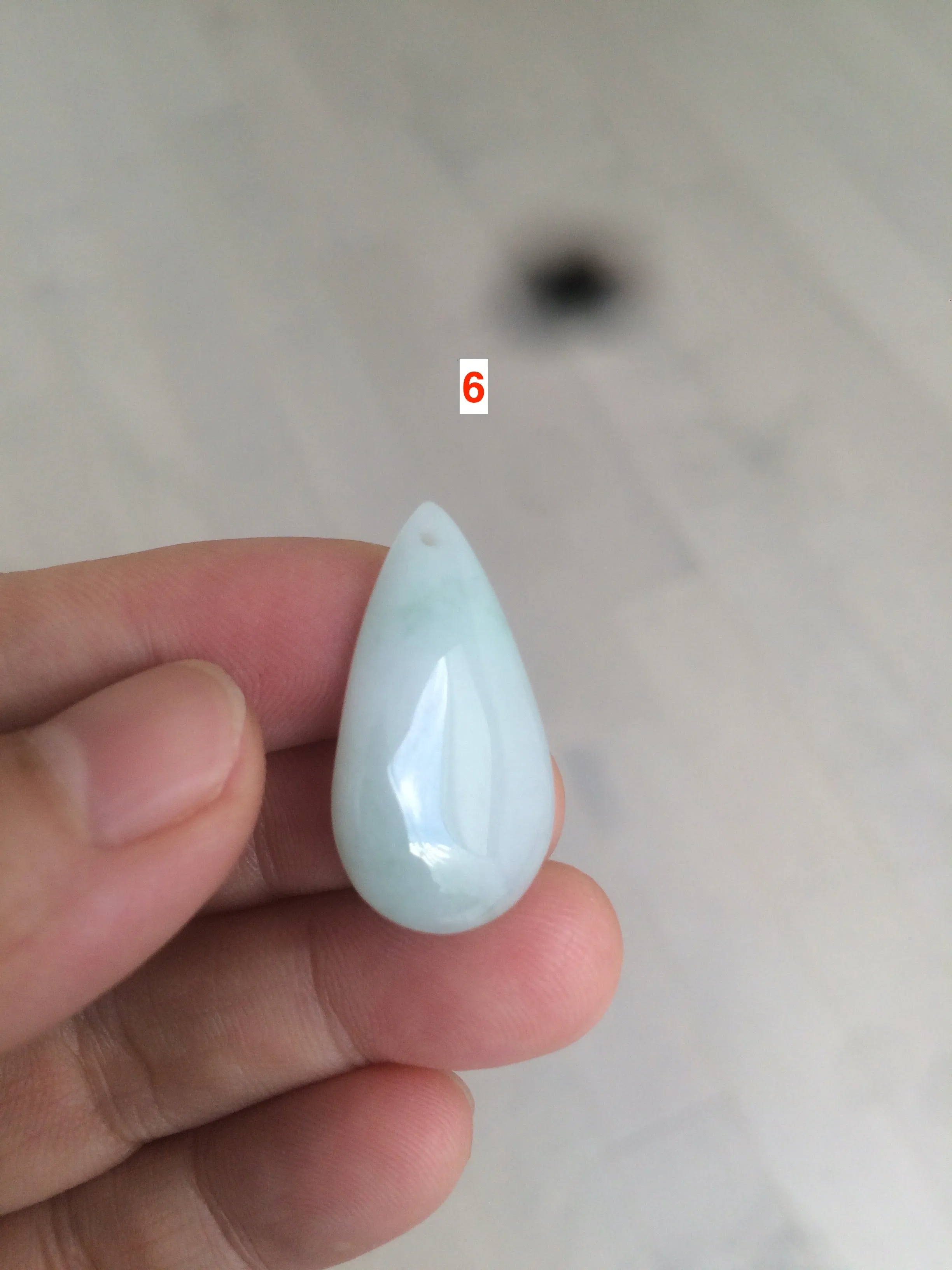 100% natural icy watery green blue white type A jadeite jade water drop pendant necklace group E52