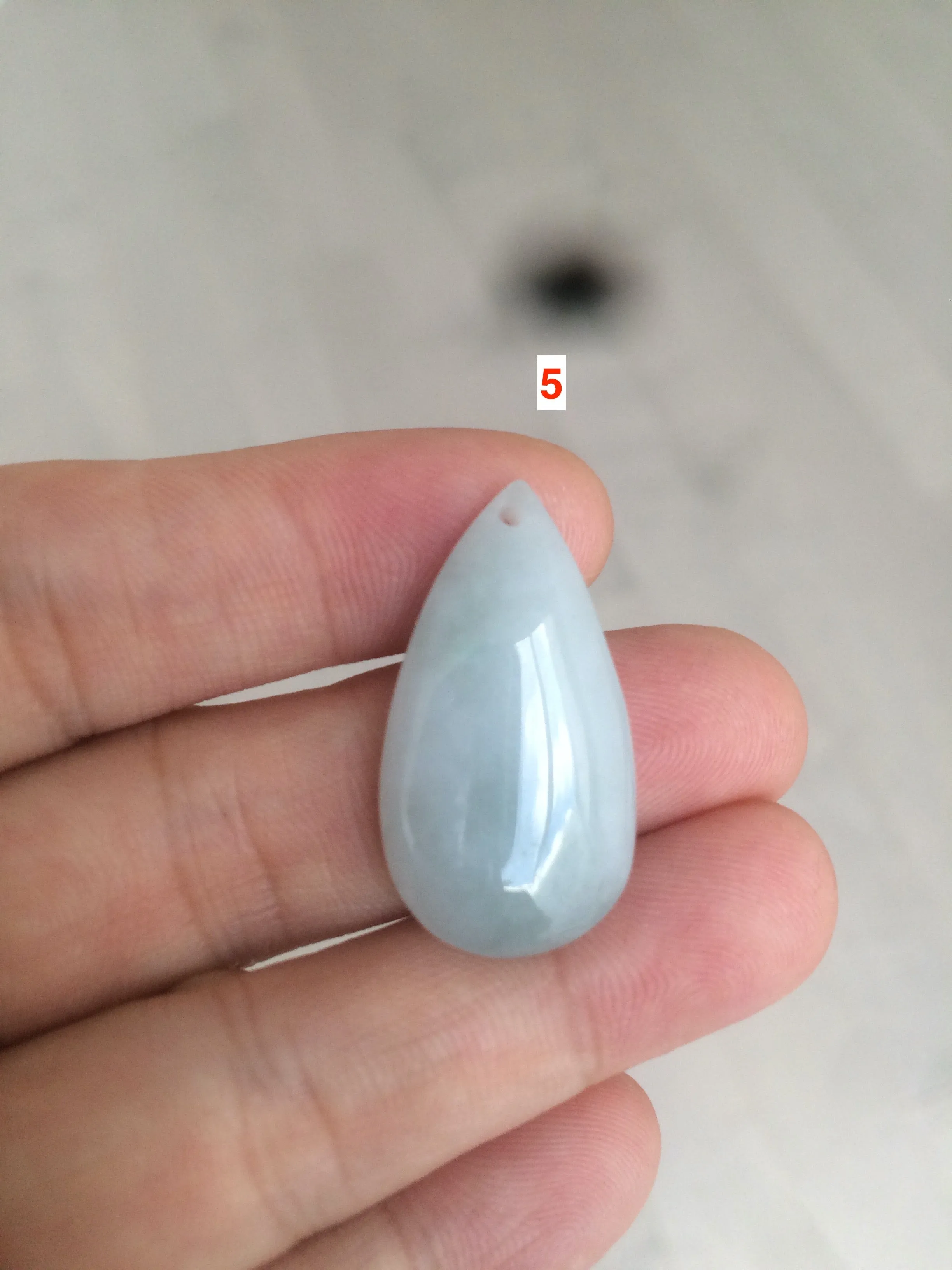 100% natural icy watery green blue white type A jadeite jade water drop pendant necklace group E52