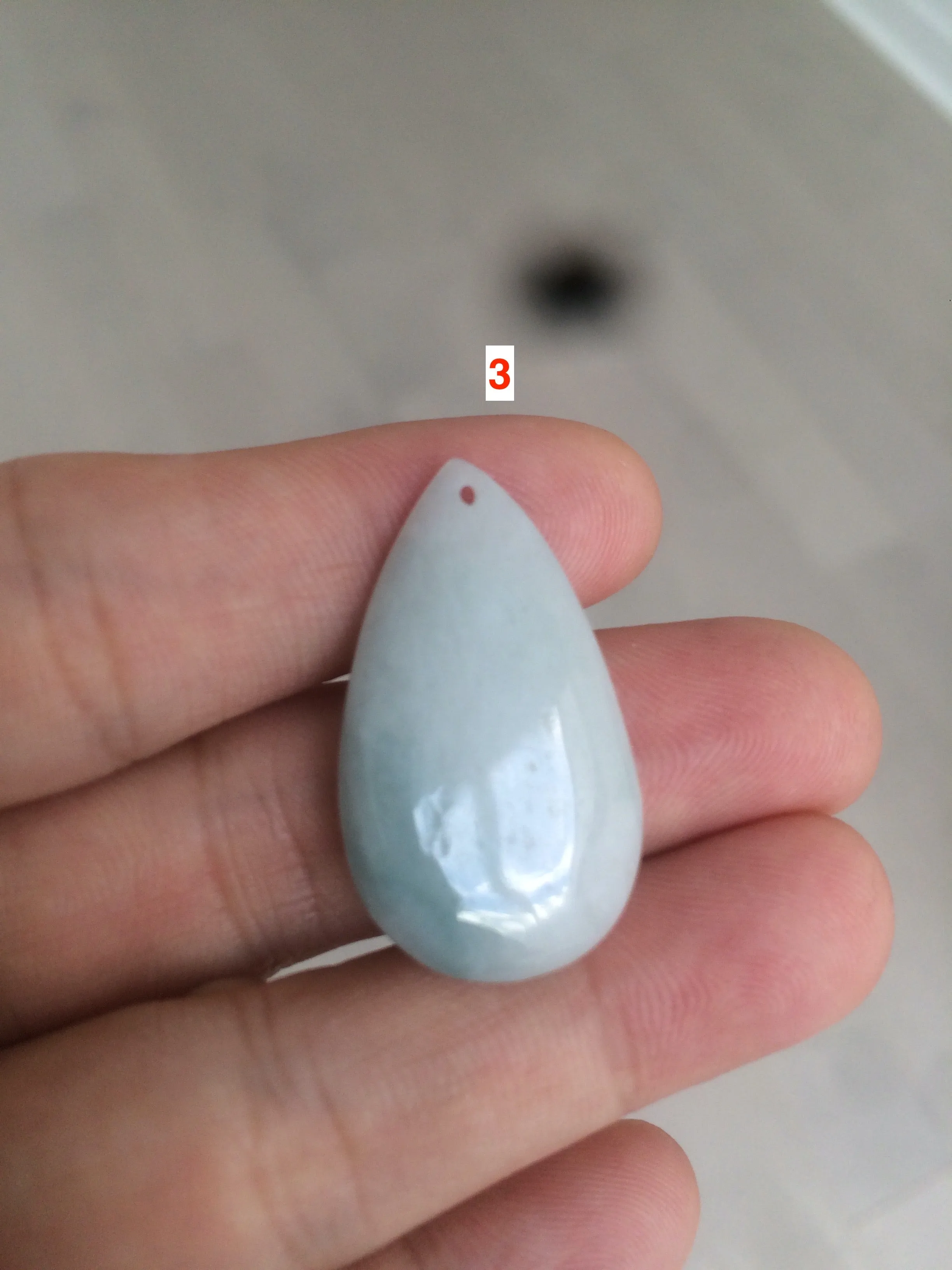 100% natural icy watery green blue white type A jadeite jade water drop pendant necklace group E52