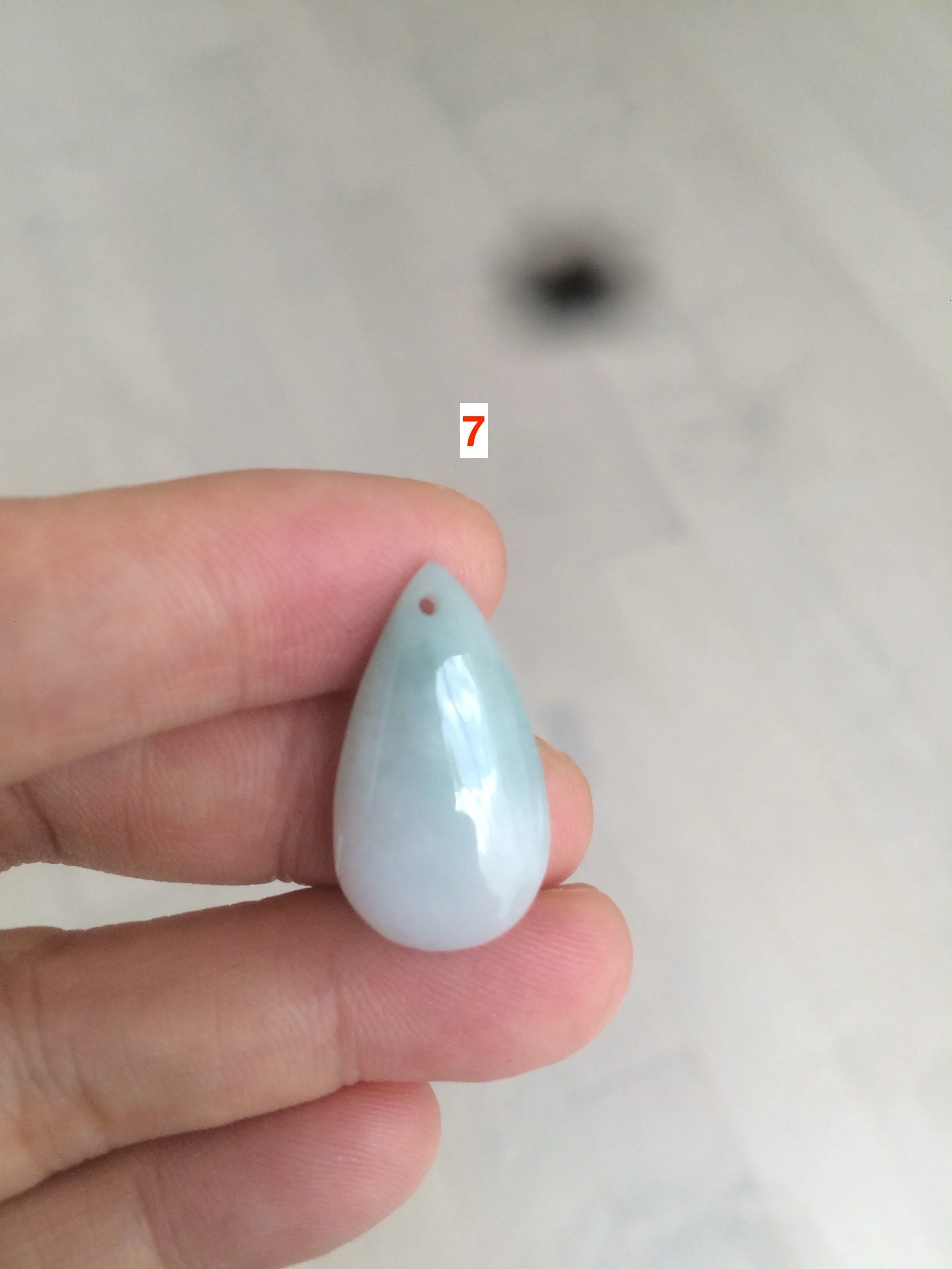 100% natural icy watery green blue white type A jadeite jade water drop pendant necklace group E52