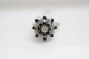 10K White Gold Diamond Cluster Cocktail Ring (Size 8 & 1/2)