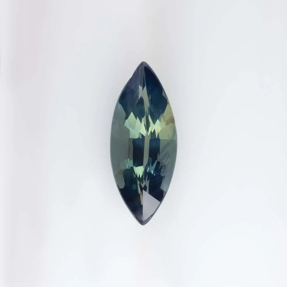 1.16ct 10.8mm BI COLOR TEAL SAPPHIRE BLUE GREEN MARQUISE SHAPE CUT LOOSE NATURAL