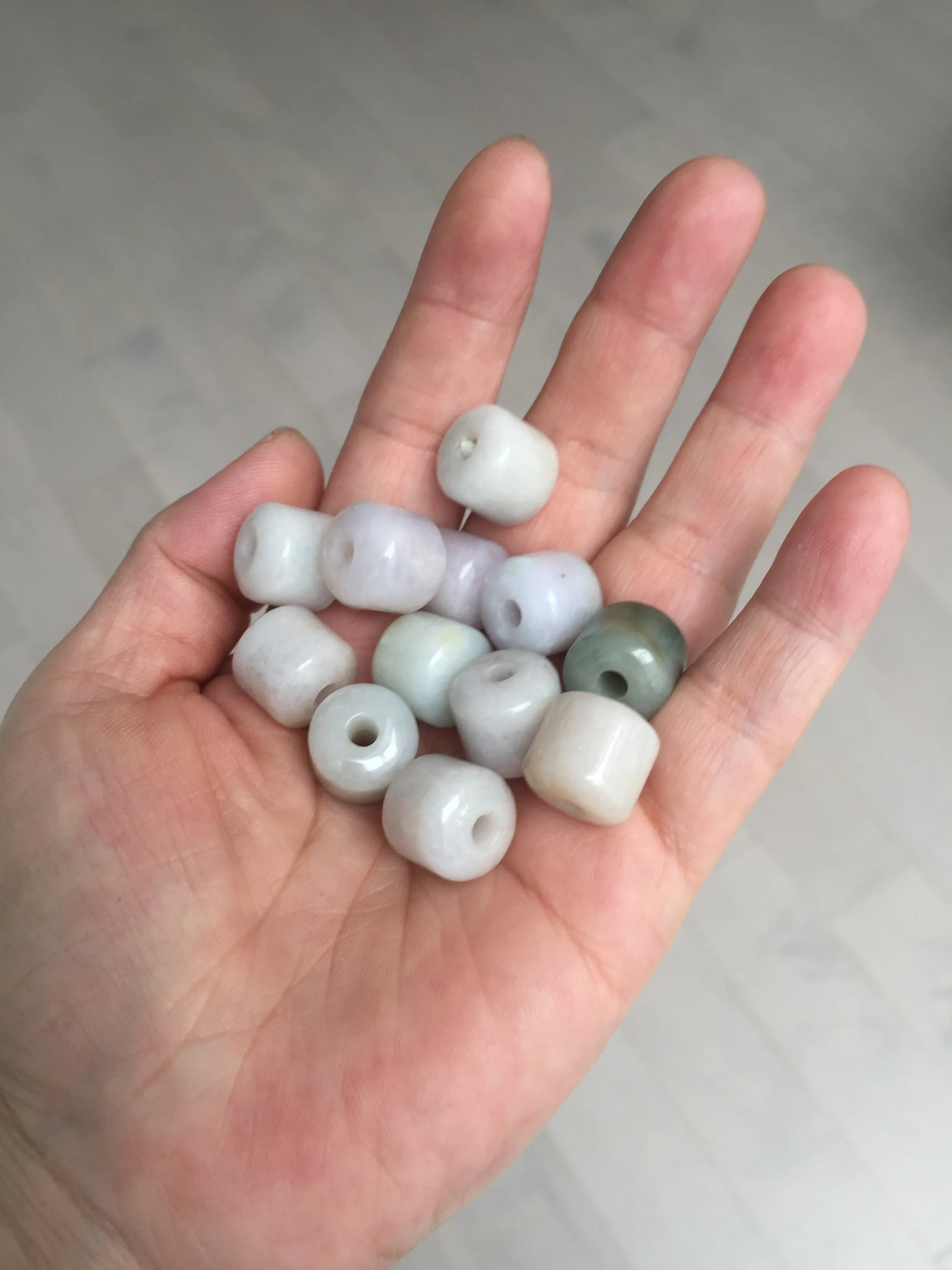 12mm type A 100% Natural white/light green/purple/yellow/pink/orange Jadeite Jade LuluTong (Every road is smooth) bead pendant group AX156