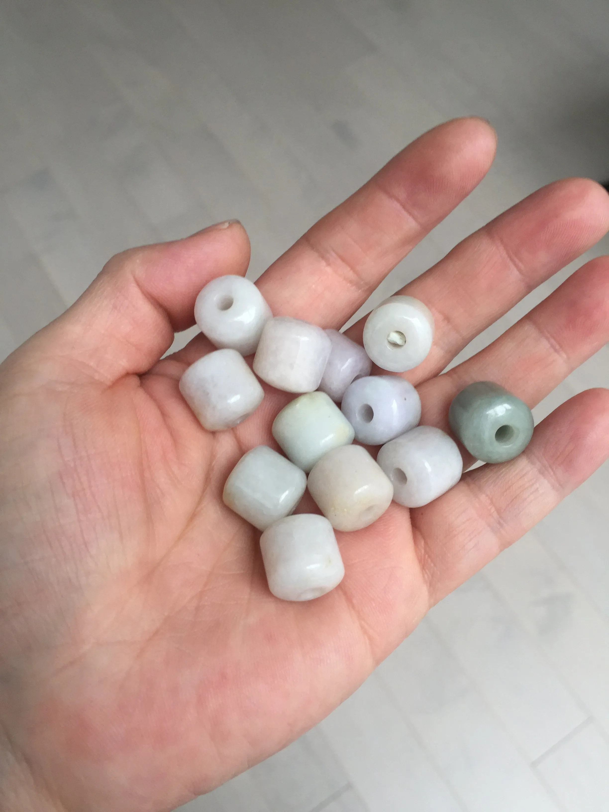 12mm type A 100% Natural white/light green/purple/yellow/pink/orange Jadeite Jade LuluTong (Every road is smooth) bead pendant group AX156