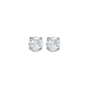 14Kt White Gold White Topaz 1/2Ctw Earring