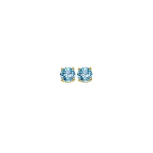 14Kt Yellow Gold Blue Topaz 1/4Ctw Earring