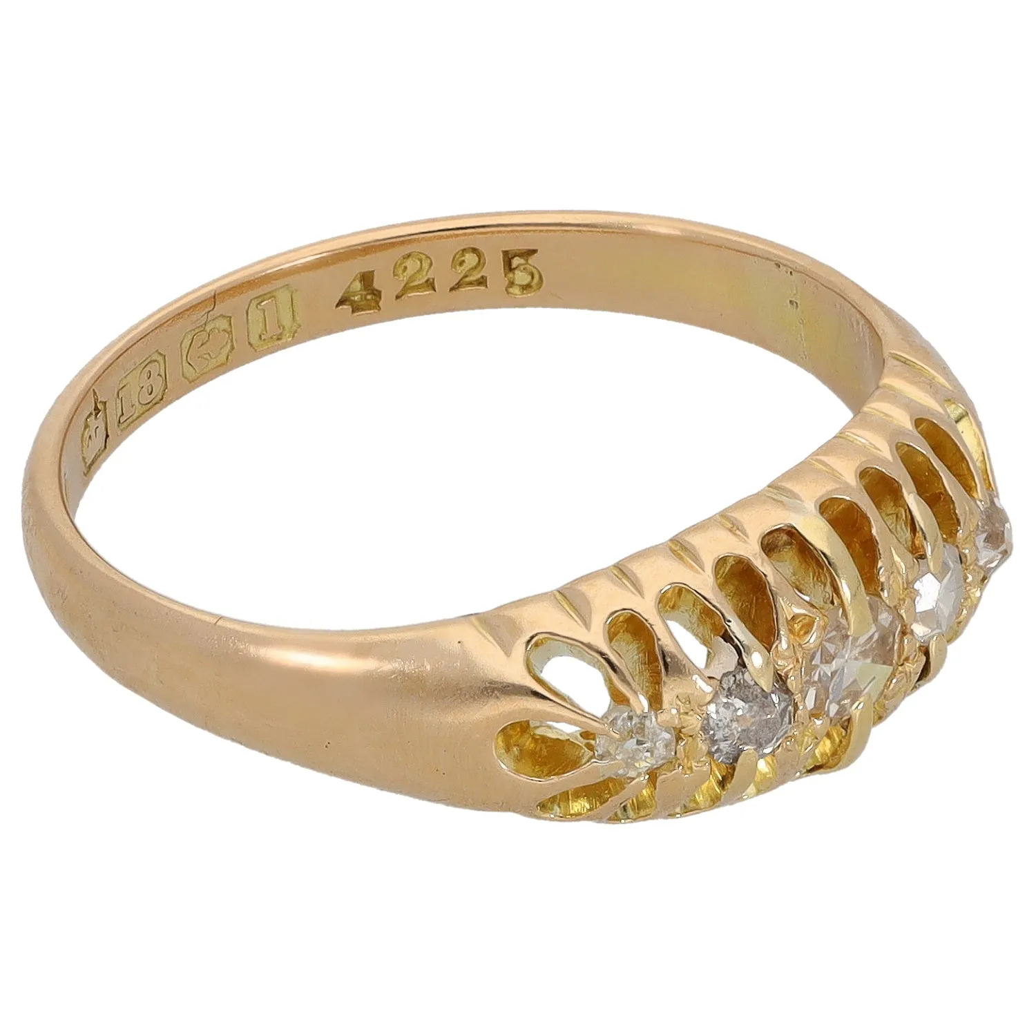 18ct Gold 0.12ct Diamond Dress/Cocktail Ring Size M