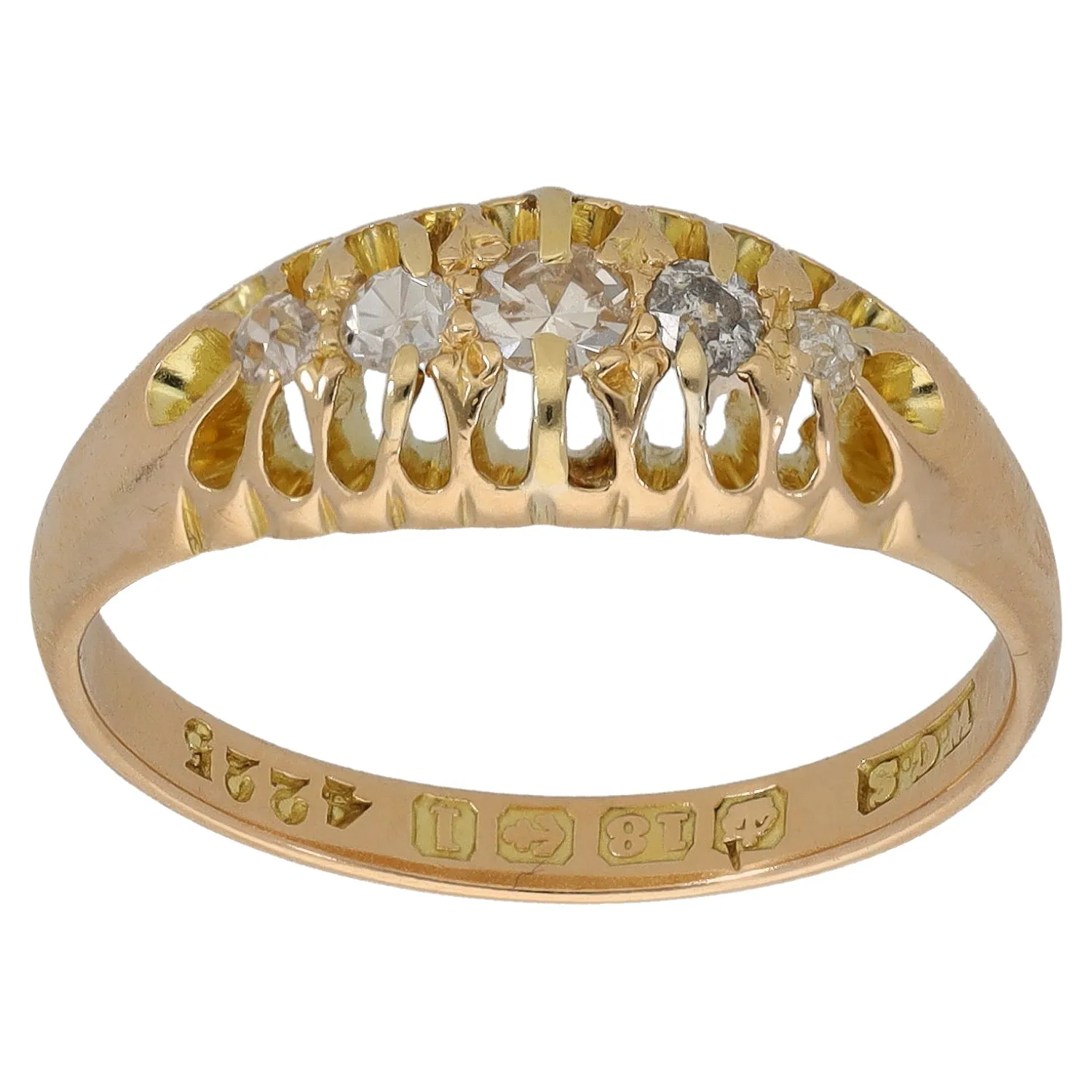 18ct Gold 0.12ct Diamond Dress/Cocktail Ring Size M