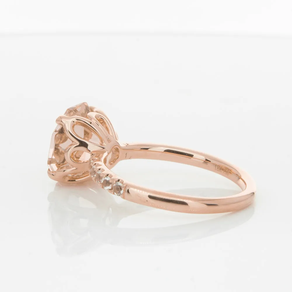 18ct Rose Gold Morganite Octavus Ring