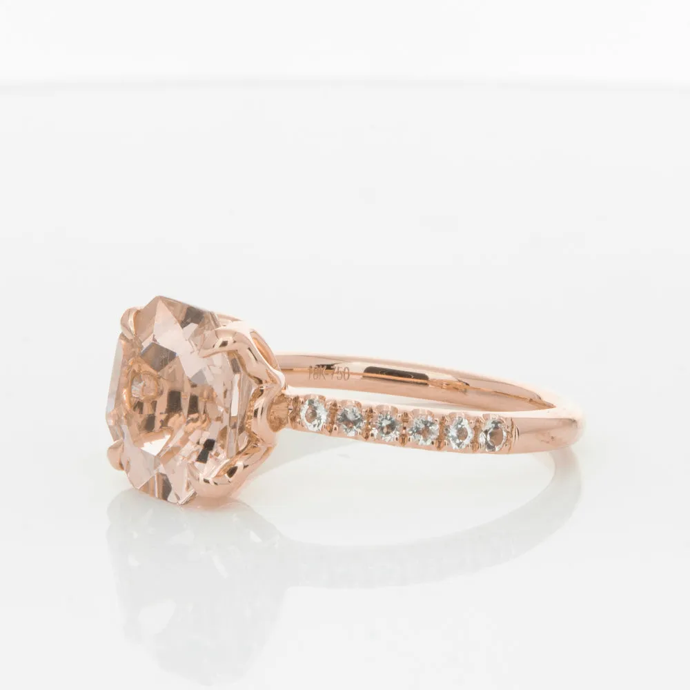 18ct Rose Gold Morganite Octavus Ring