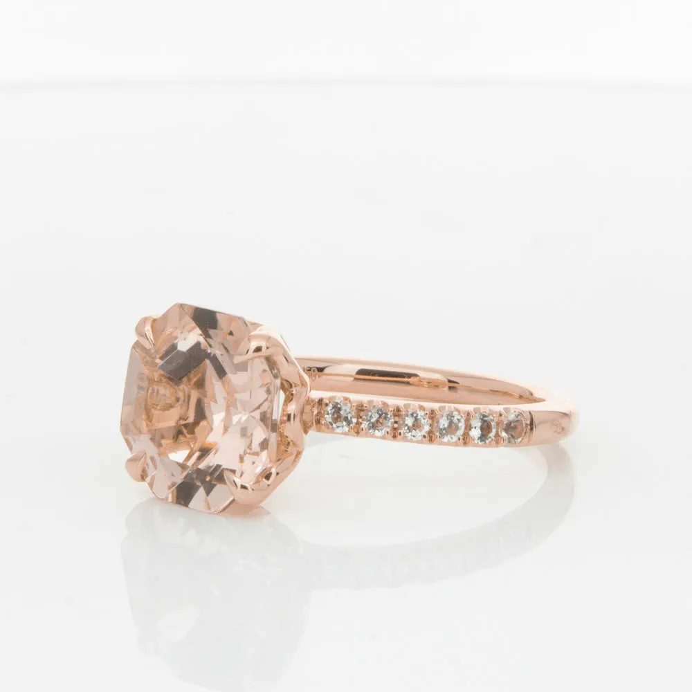 18ct Rose Gold Morganite Octavus Ring