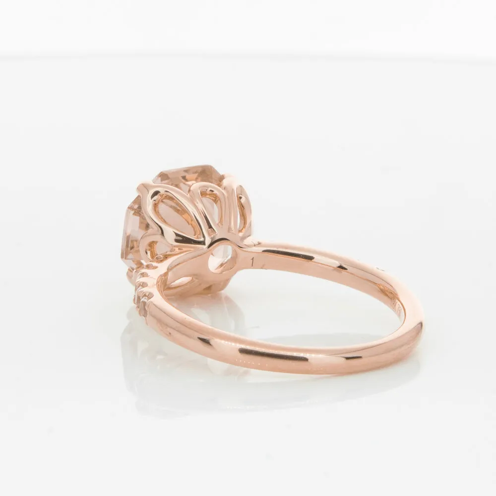 18ct Rose Gold Morganite Octavus Ring