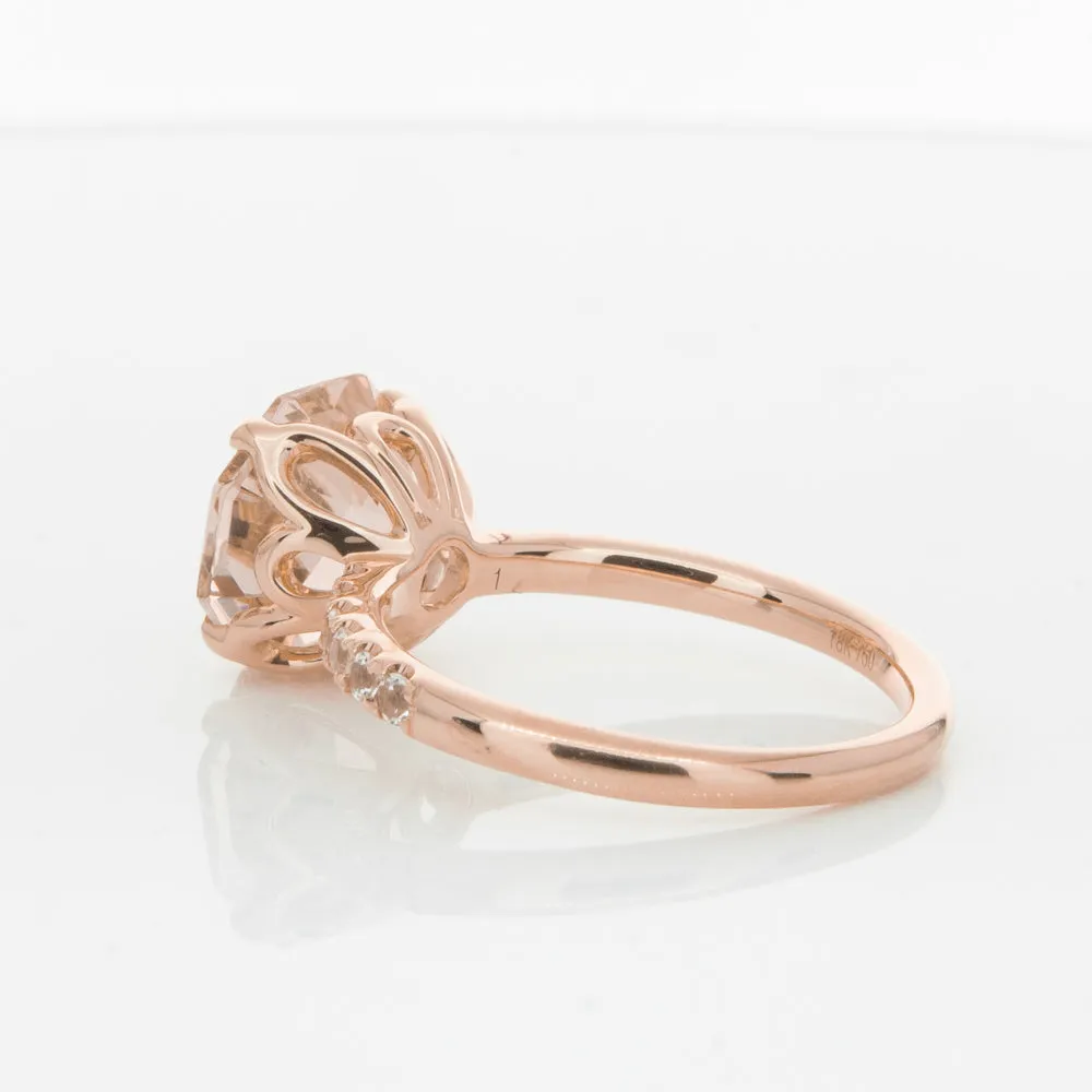 18ct Rose Gold Morganite Octavus Ring