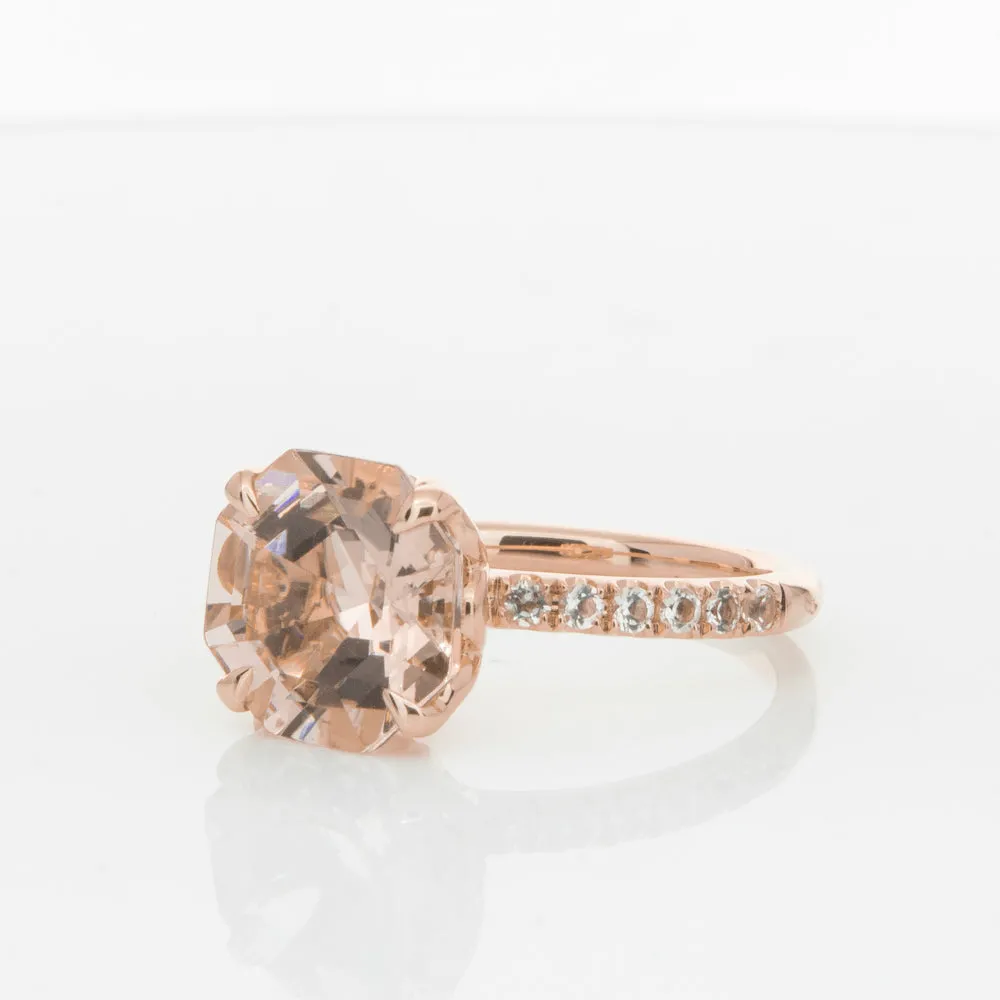 18ct Rose Gold Morganite Octavus Ring