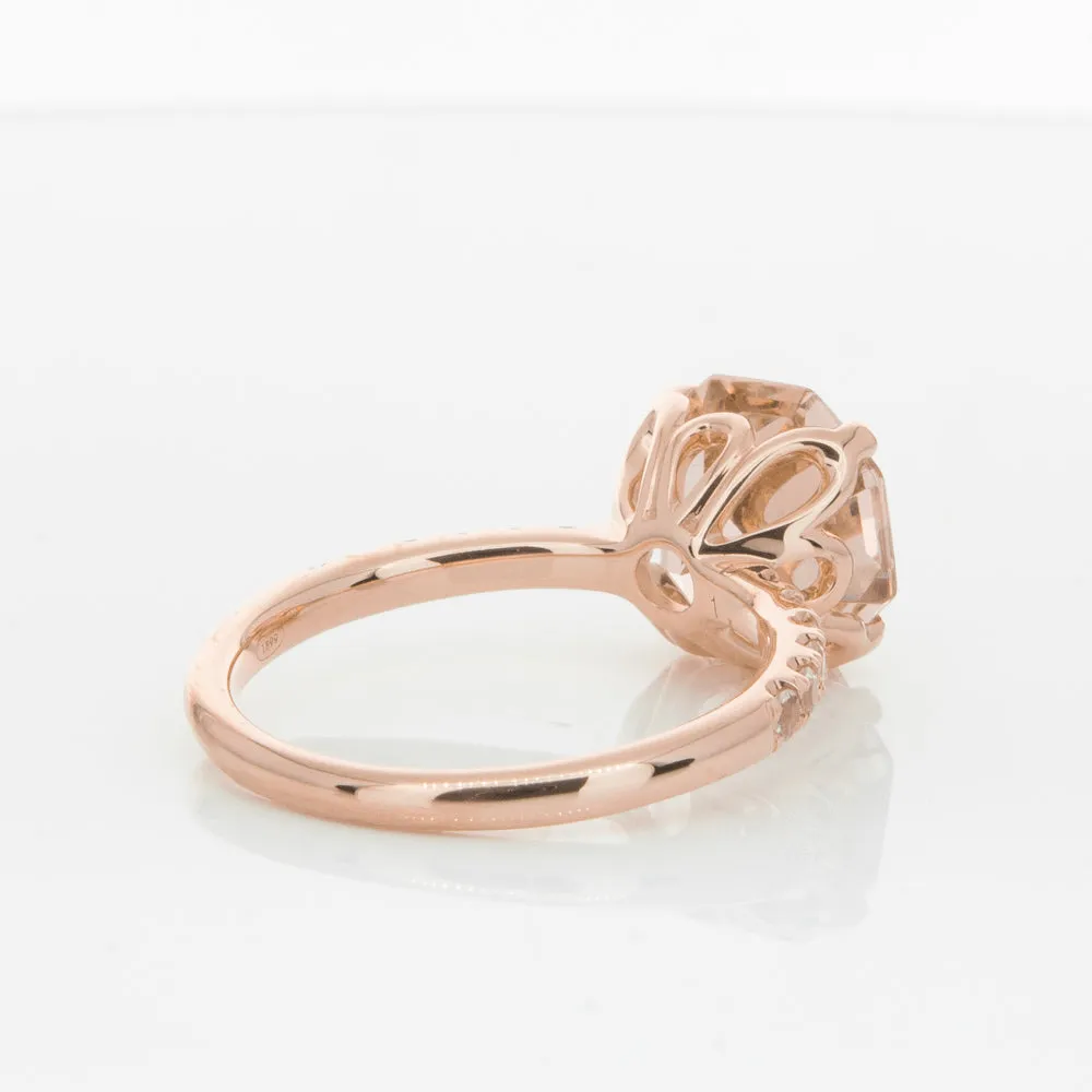 18ct Rose Gold Morganite Octavus Ring