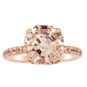 18ct Rose Gold Morganite Octavus Ring