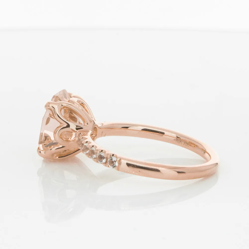 18ct Rose Gold Morganite Octavus Ring