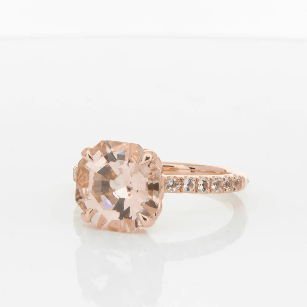 18ct Rose Gold Morganite Octavus Ring