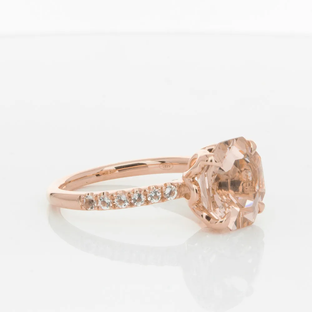 18ct Rose Gold Morganite Octavus Ring