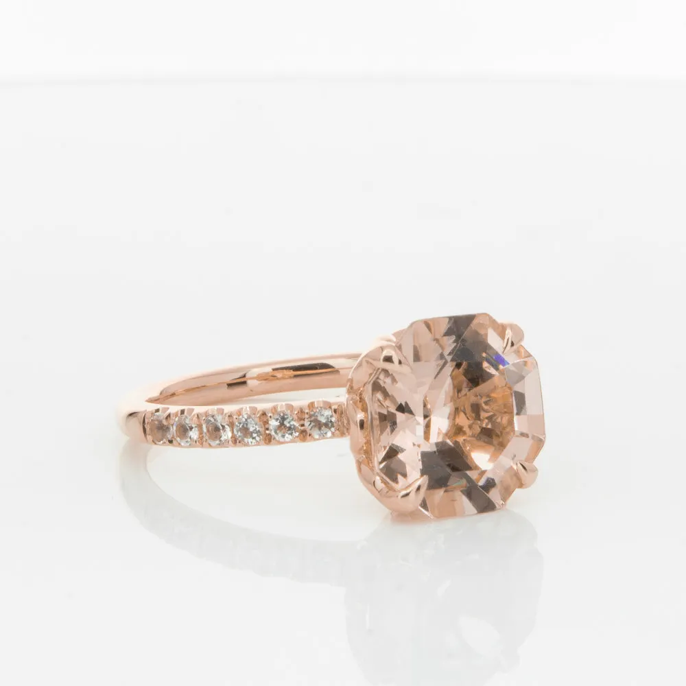 18ct Rose Gold Morganite Octavus Ring