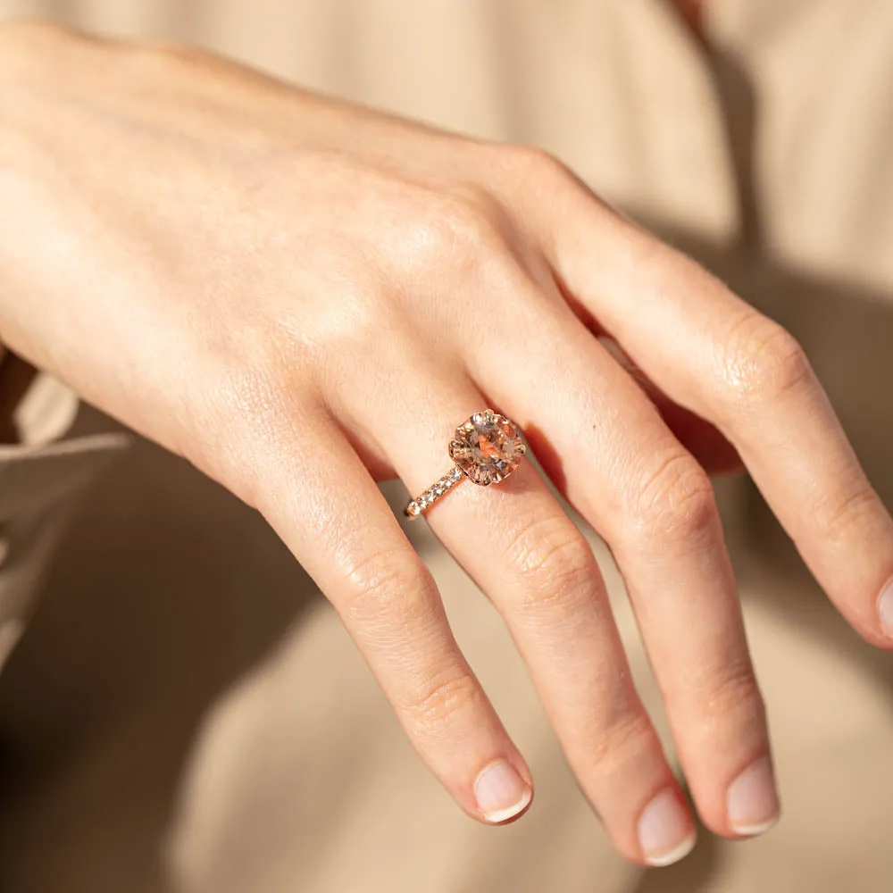 18ct Rose Gold Morganite Octavus Ring