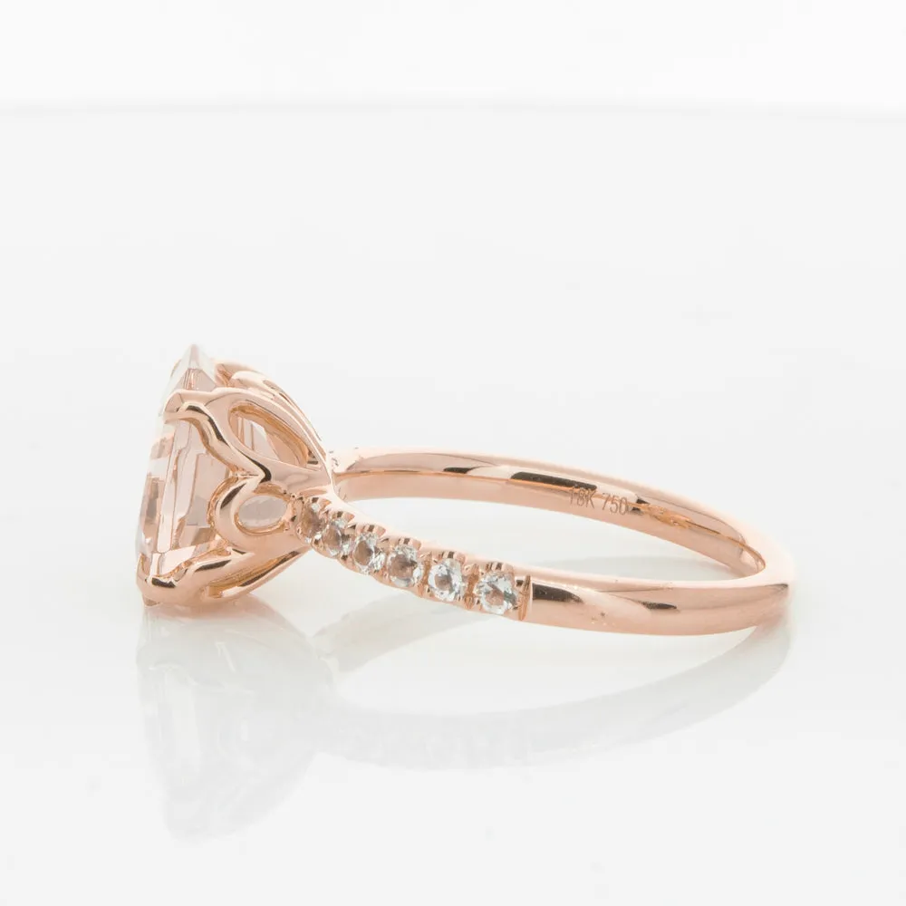 18ct Rose Gold Morganite Octavus Ring