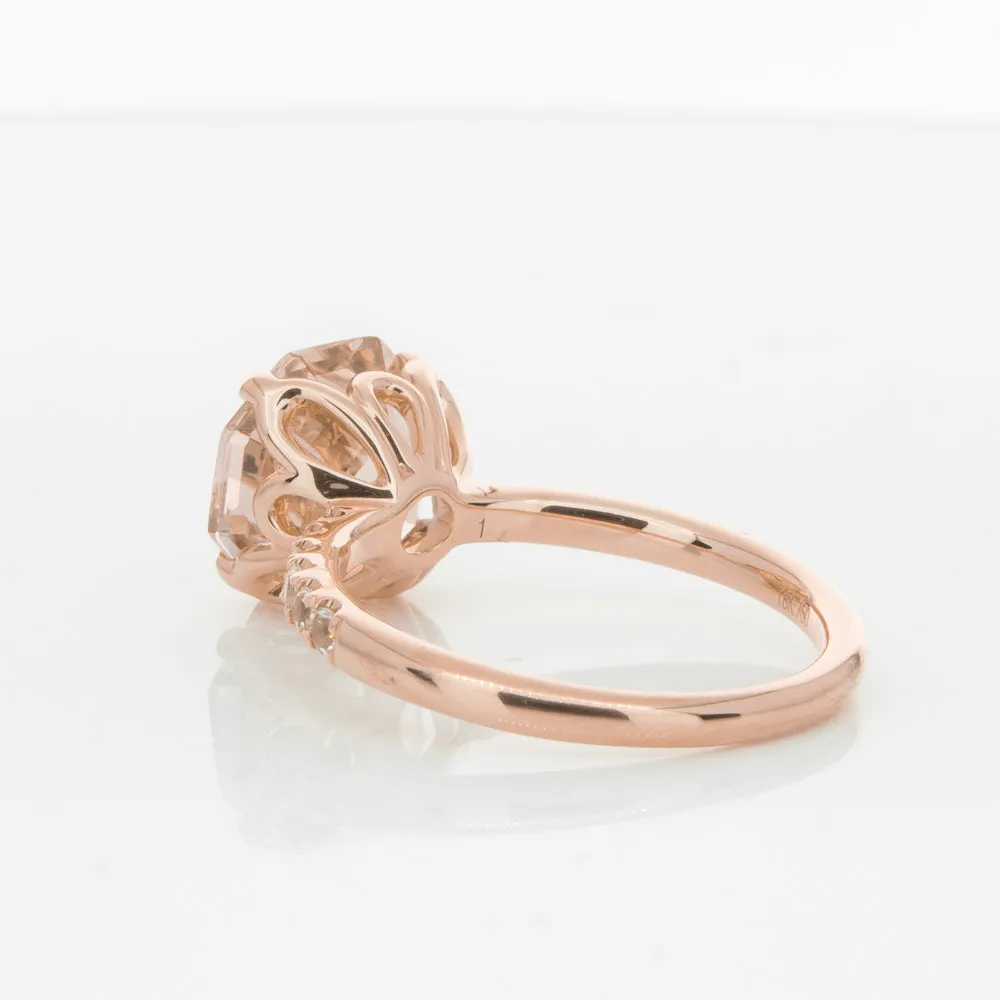 18ct Rose Gold Morganite Octavus Ring