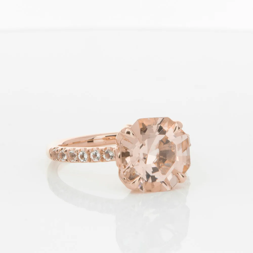 18ct Rose Gold Morganite Octavus Ring