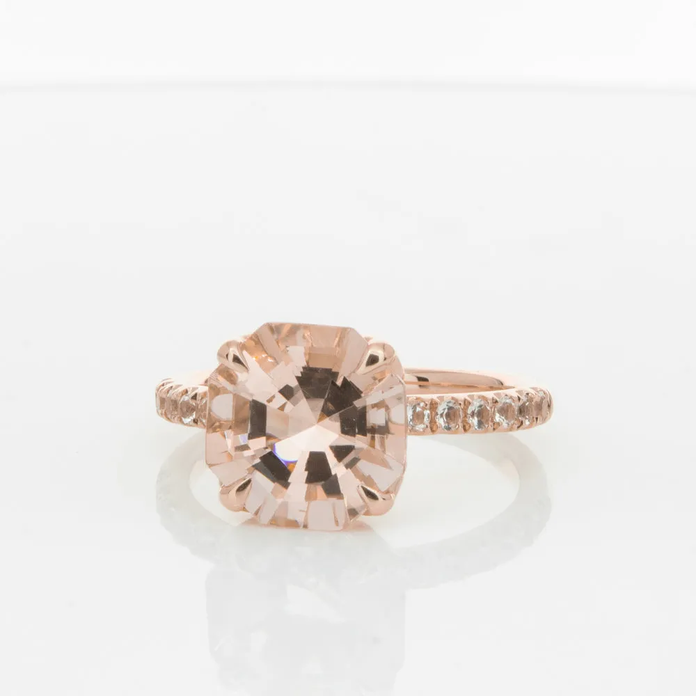 18ct Rose Gold Morganite Octavus Ring