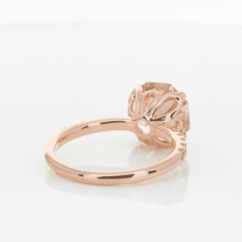 18ct Rose Gold Morganite Octavus Ring