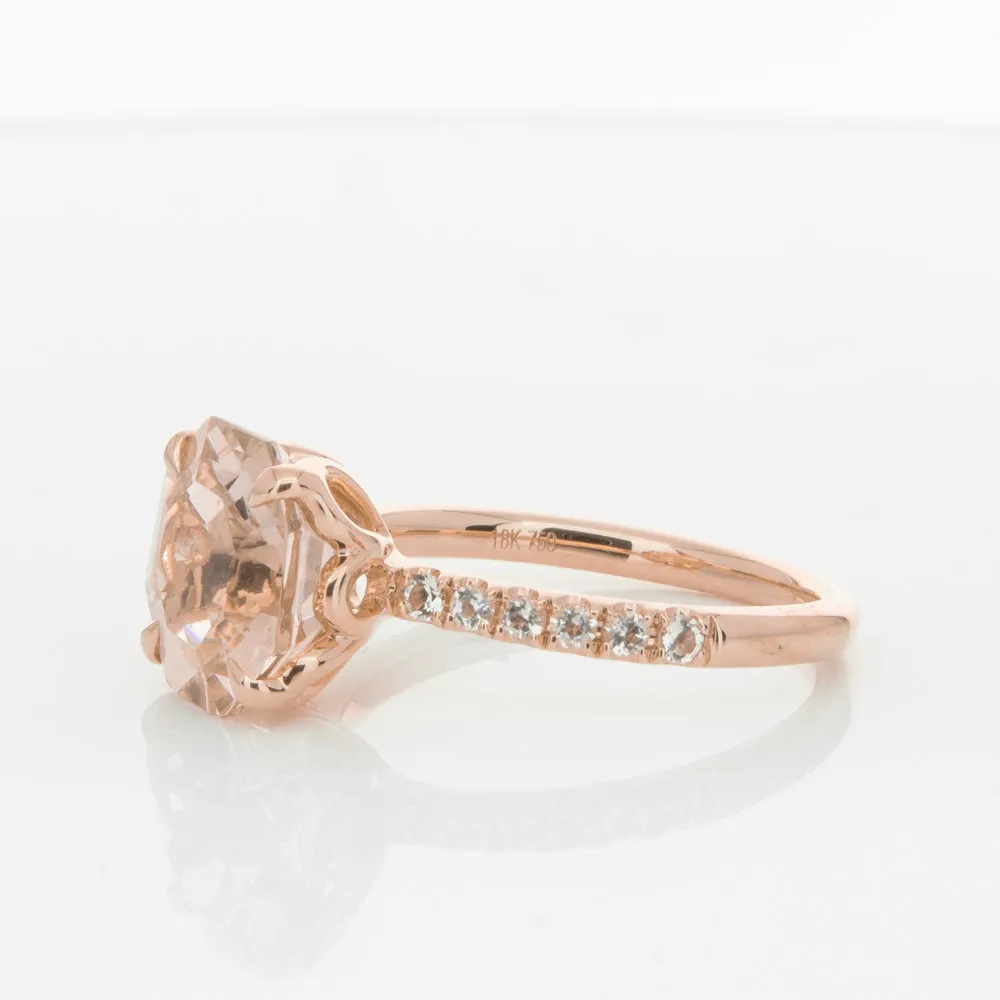 18ct Rose Gold Morganite Octavus Ring