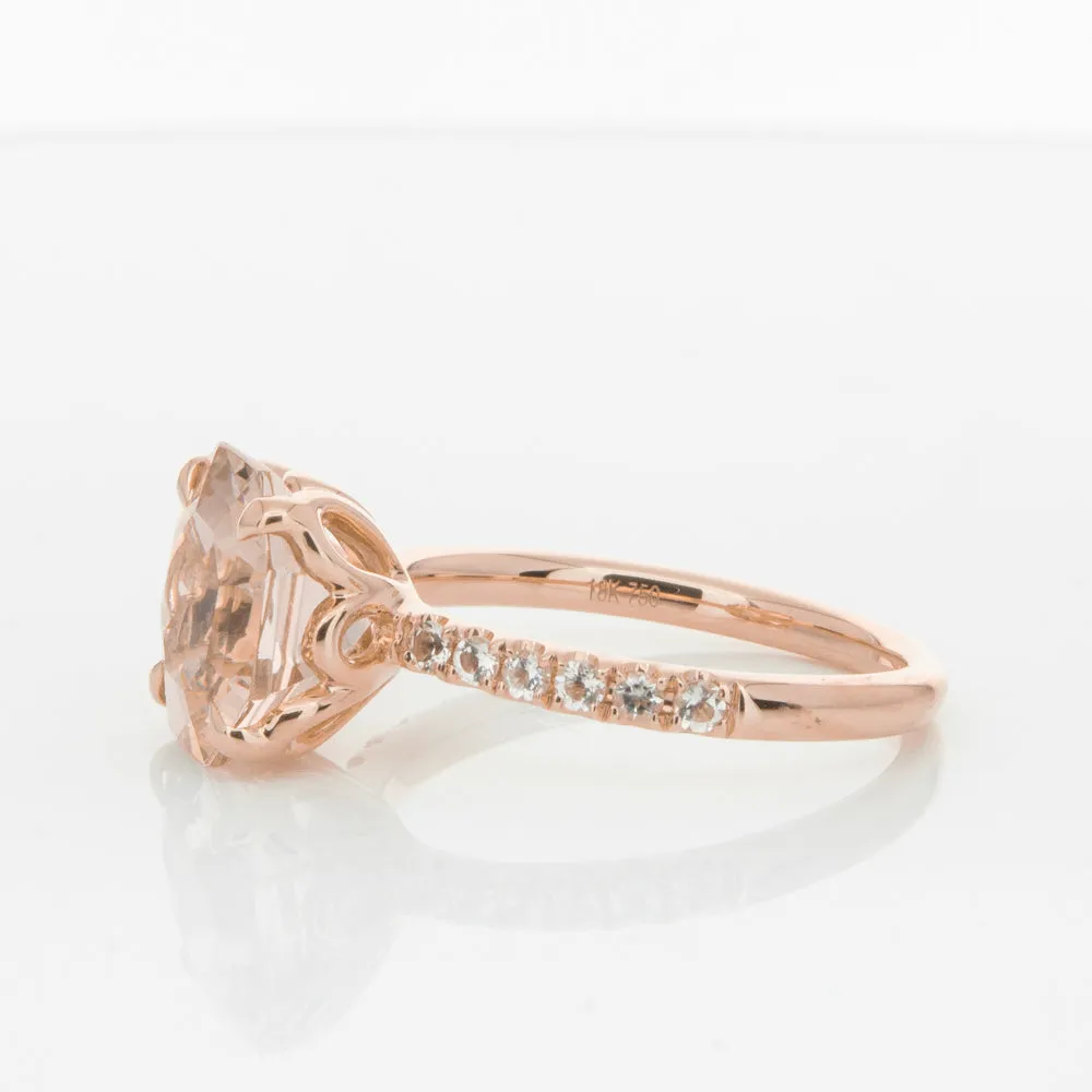 18ct Rose Gold Morganite Octavus Ring