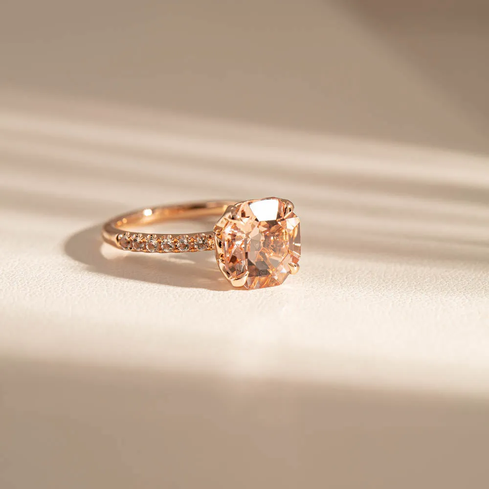 18ct Rose Gold Morganite Octavus Ring