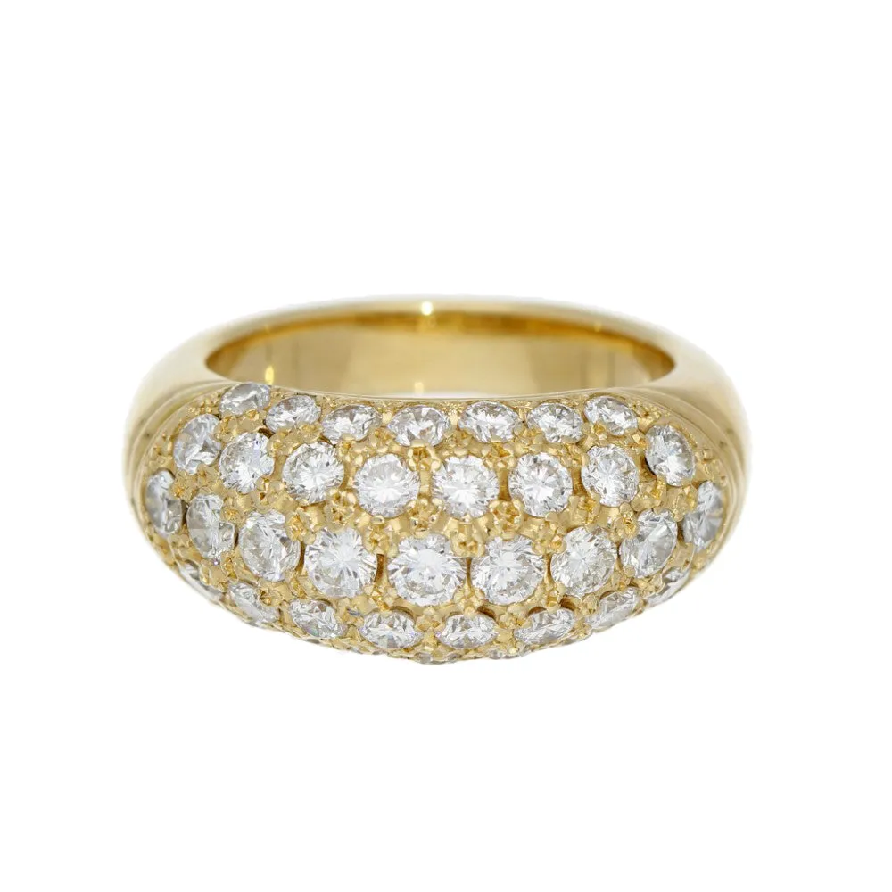 18ct Yellow Gold 2.19ct Diamond Bombe Cocktail Ring