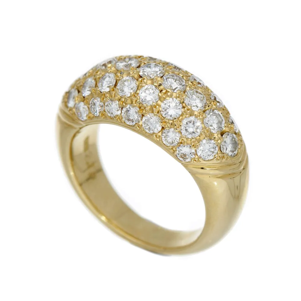 18ct Yellow Gold 2.19ct Diamond Bombe Cocktail Ring