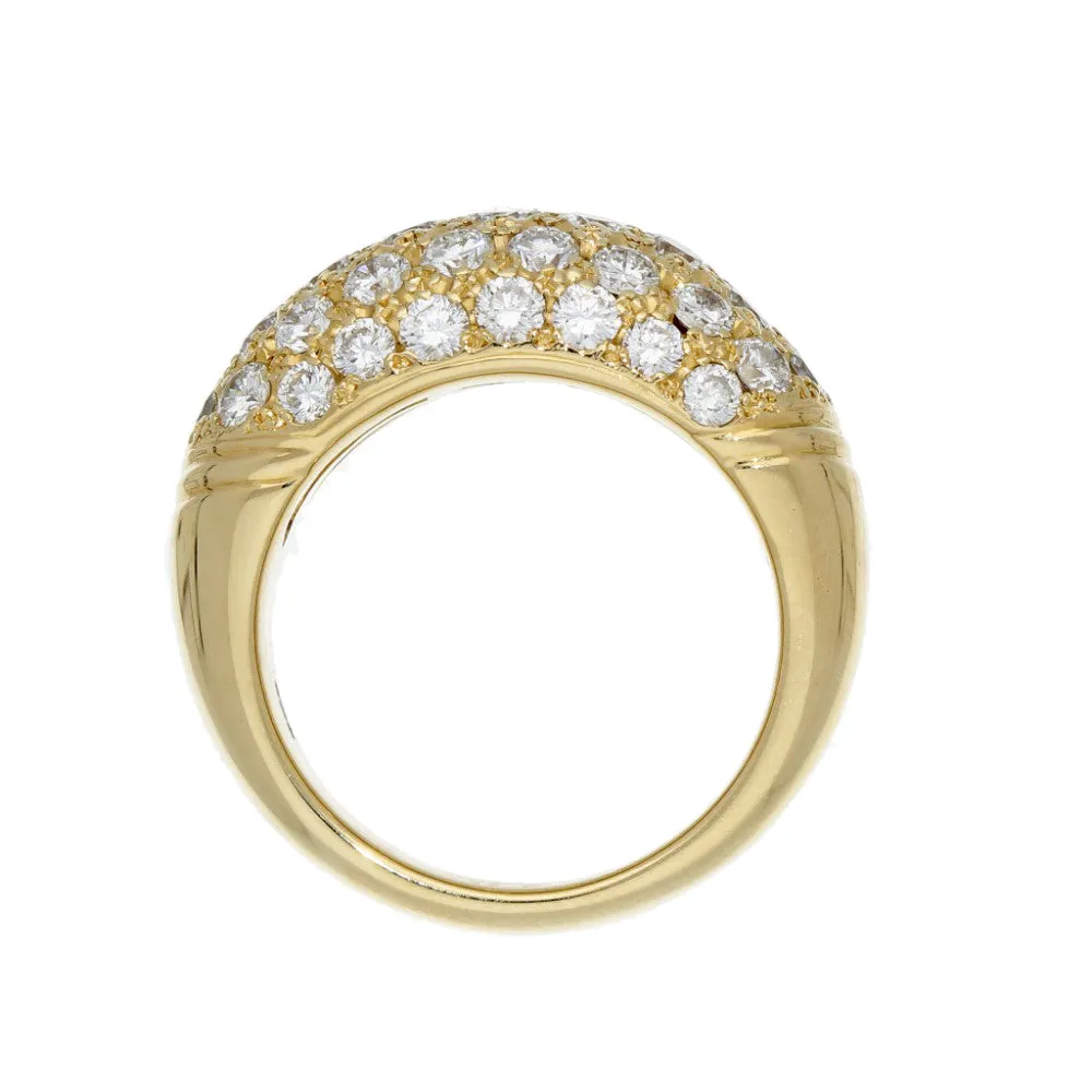 18ct Yellow Gold 2.19ct Diamond Bombe Cocktail Ring