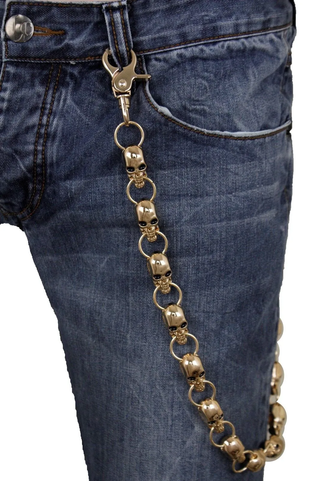 28" Skull Skeleton Head Wallet Chain