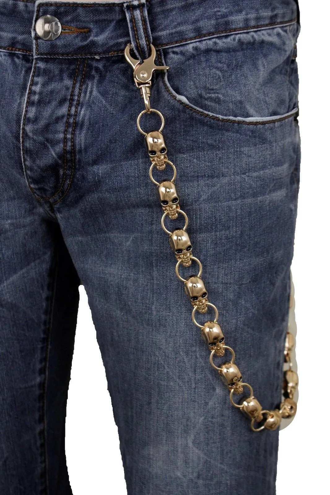 28" Skull Skeleton Head Wallet Chain