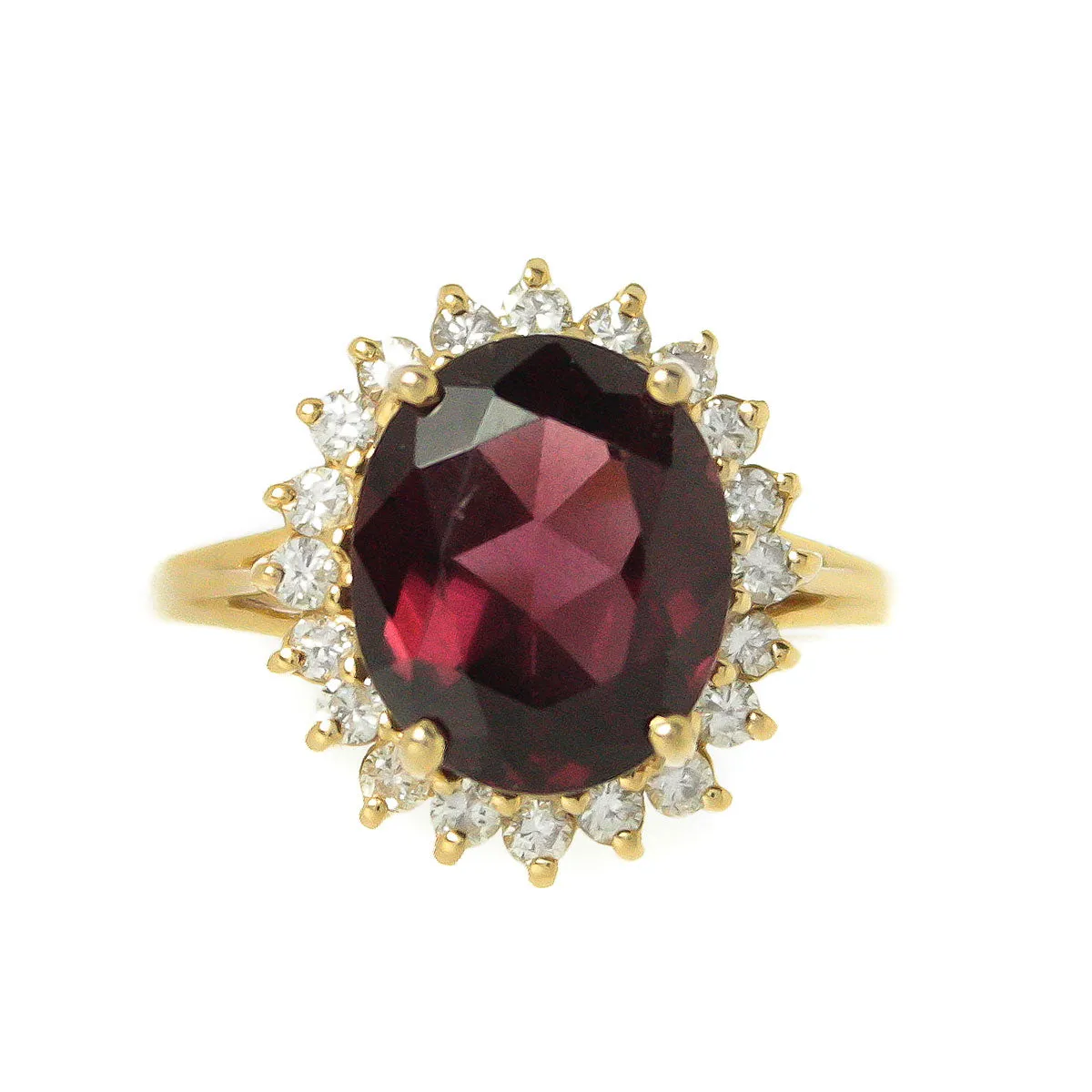 4.35ct Rhodolite Garnet & Diamond Cocktail Ring