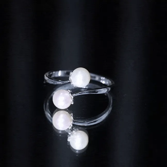 6 CT Two Stone Freshwater Pearl Wrap Ring in Gold