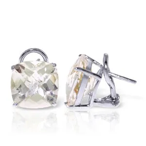 7.2 Carat 14K Solid White Gold White Code White Topaz Earrings