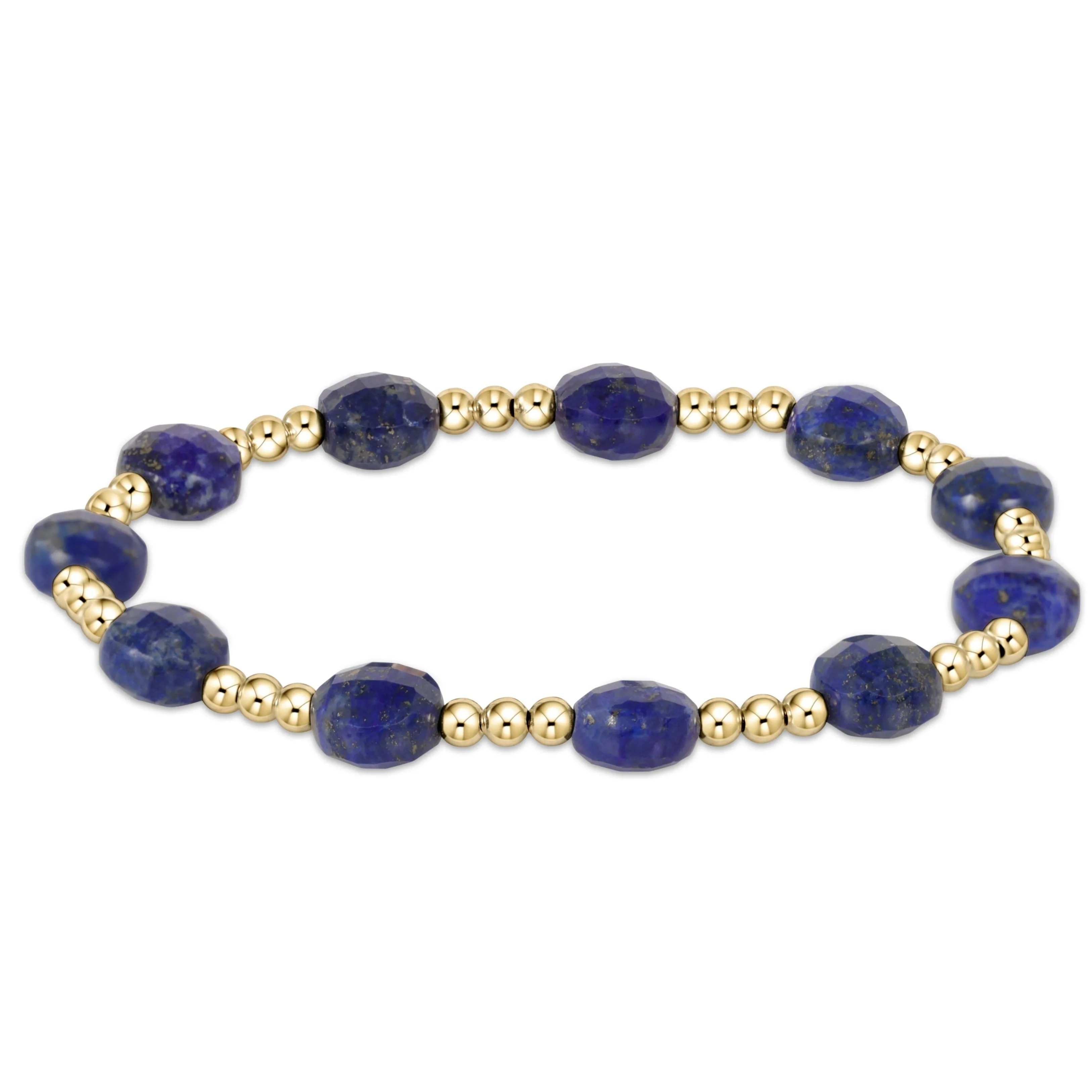 Admire Gold Bead Bracelet - 3mm Lapis