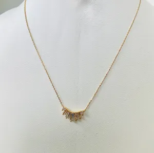 Aero Baguette Pendant Necklace 14k Gold