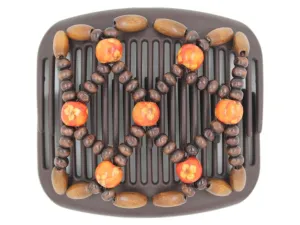 African Butterfly Hair Comb - Ndebele Brown 116