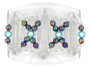 African Butterfly Thick Hair Comb - Dalena Clear 88