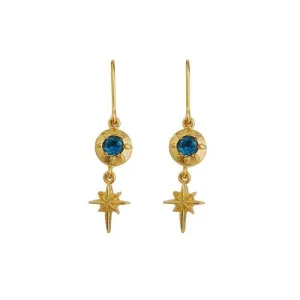 Alex Monroe Guiding Star Earrings with London Blue Topaz