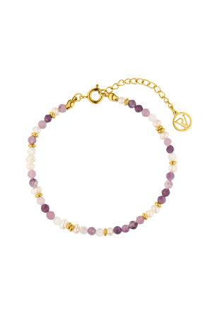 Amalfi Lilac Bead Bracelet 14K Gold Plated