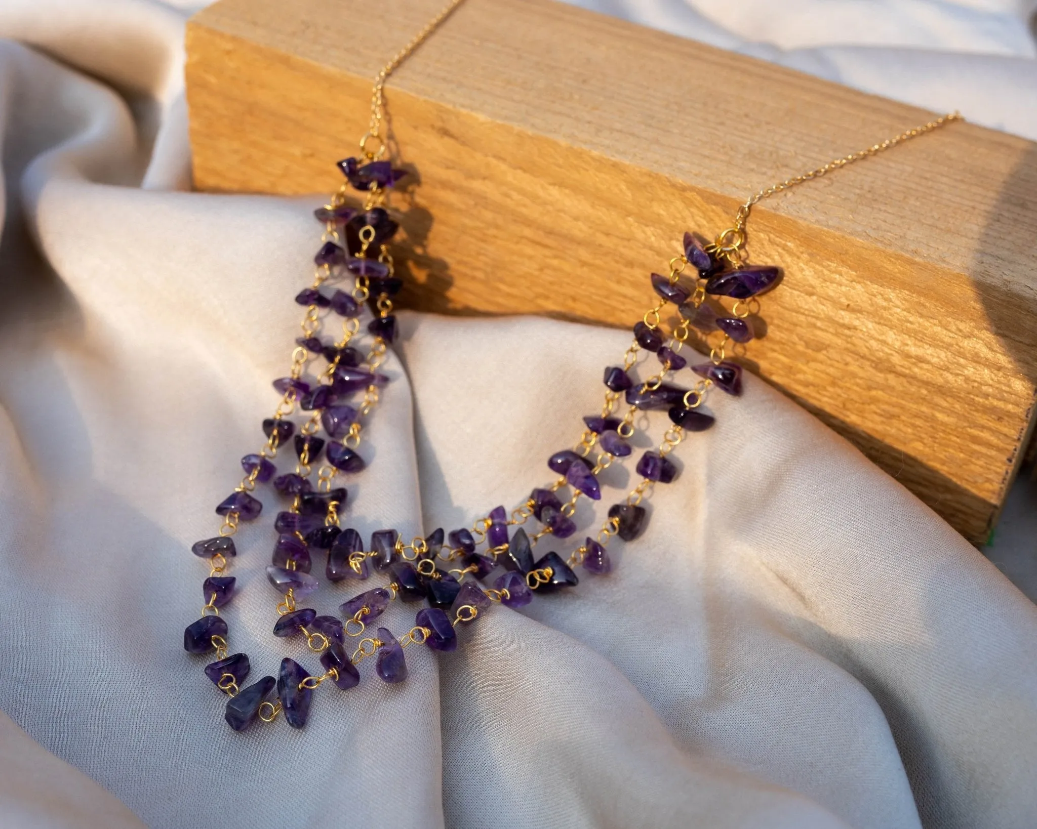 Amethyst Chips with Metal