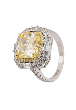 Anastasia Gemstone Cocktail Ring Silver Yellow Topaz